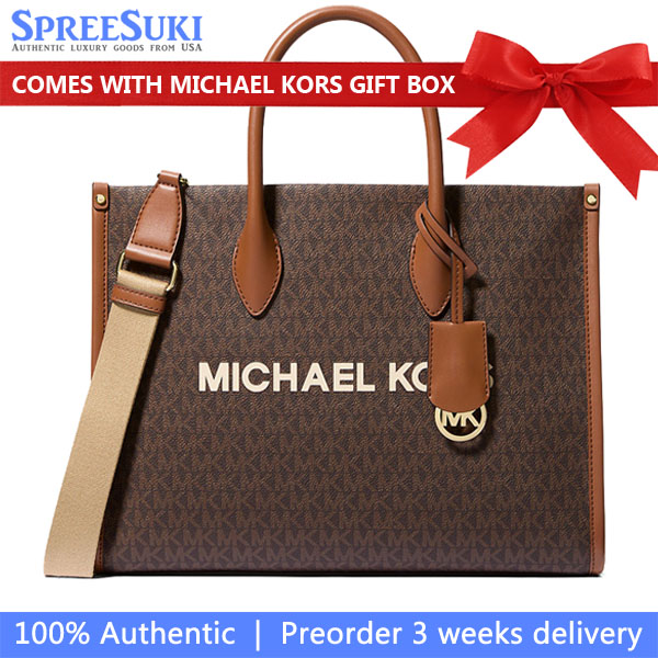 Michael Kors Mirella Medium Signature Logo Tote Bag Brown # 35R5G7ZT2B