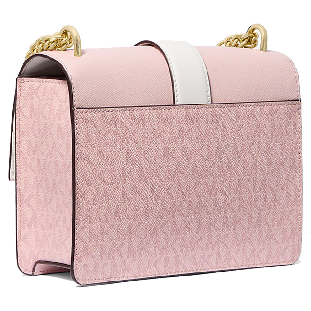 Michael Kors Greenwich Small Color-Block Signature Logo Crossbody Bag Powder Blush Multi # 35S5GGRC1B