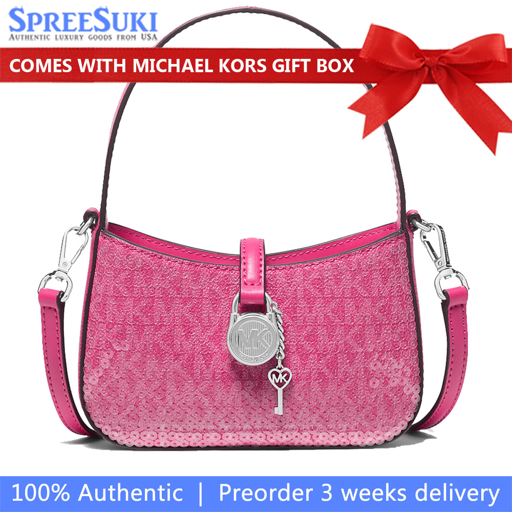Michael Kors Lyra Extra-Small Signature Logo Crossbody Bag Dragonfruit # 35R5S1YC0B