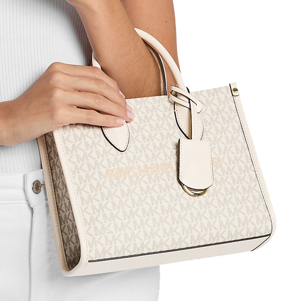 Michael Kors Mirella Small Signature Logo Crossbody Bag Light Cream Multi # 35R5G7ZT1B