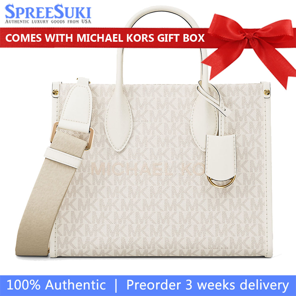 Michael Kors Mirella Small Signature Logo Crossbody Bag Light Cream Multi # 35R5G7ZT1B