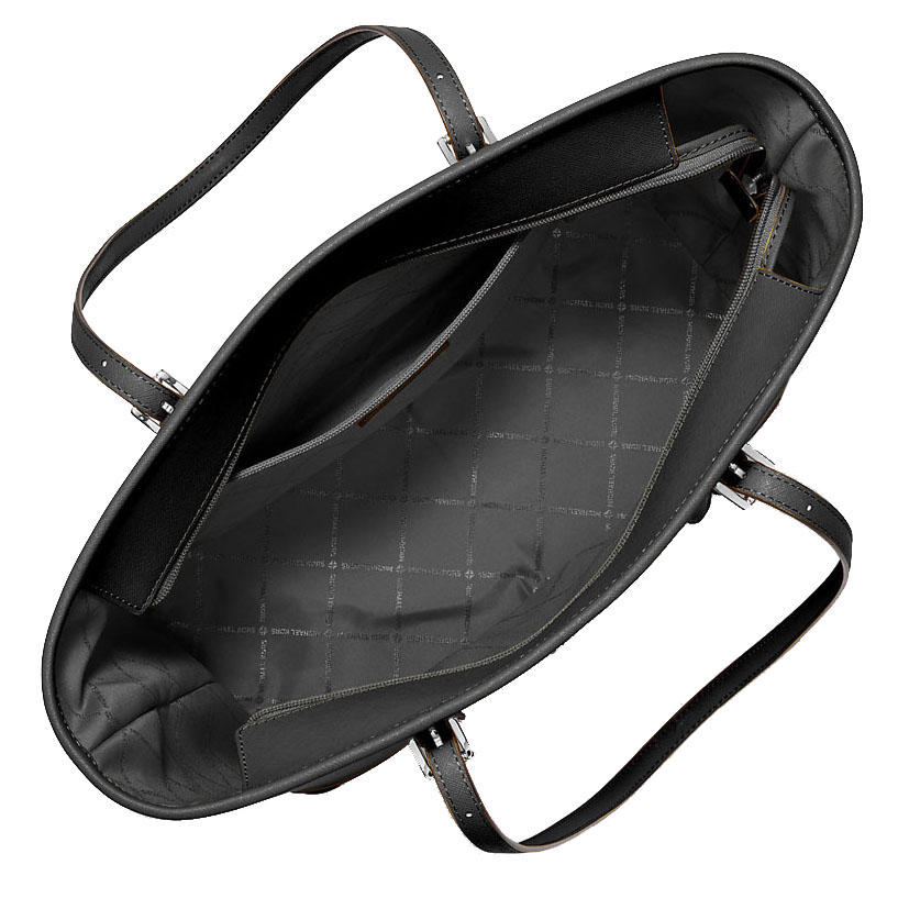 Michael Kors Jet Set Travenuel Large Saffiano Leather Tote Bag Black # 35T0STVL9L