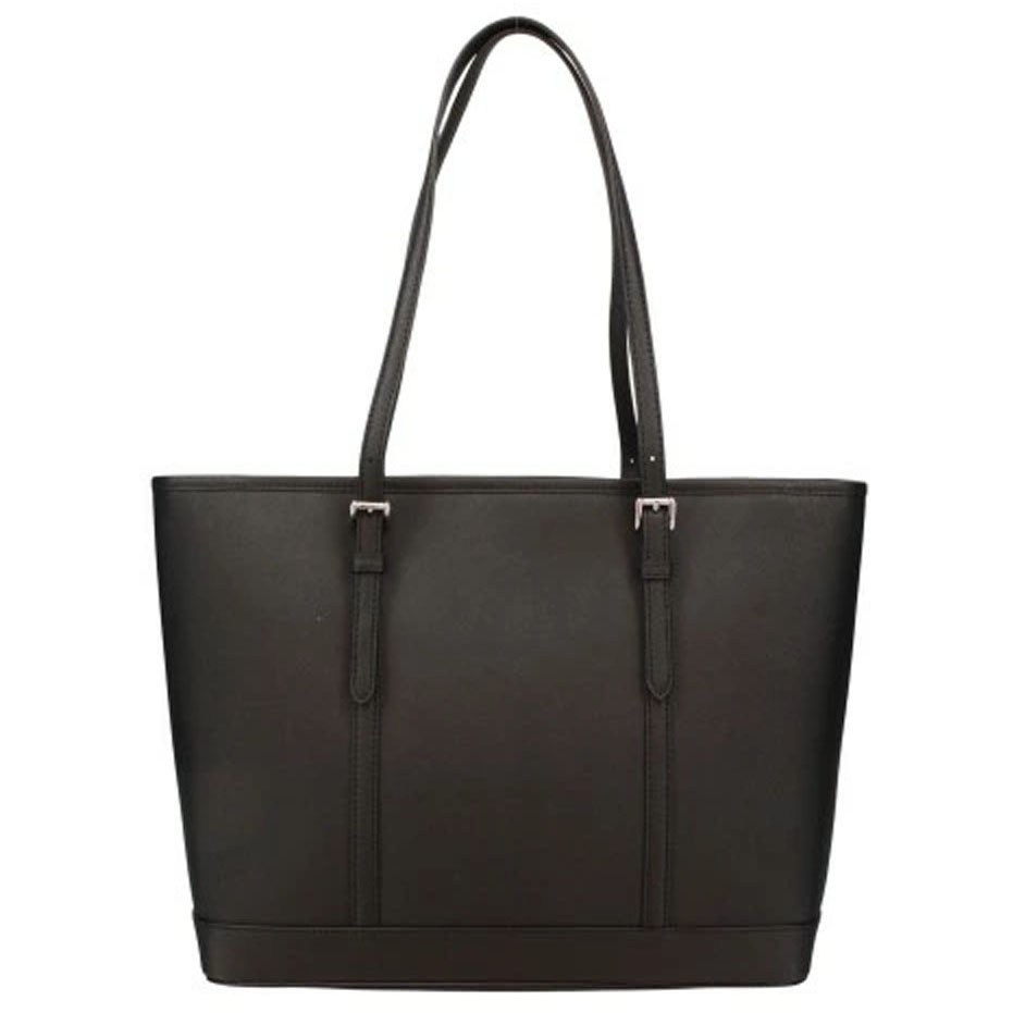 Michael Kors Jet Set Travenuel Large Saffiano Leather Tote Bag Black # 35T0STVL9L
