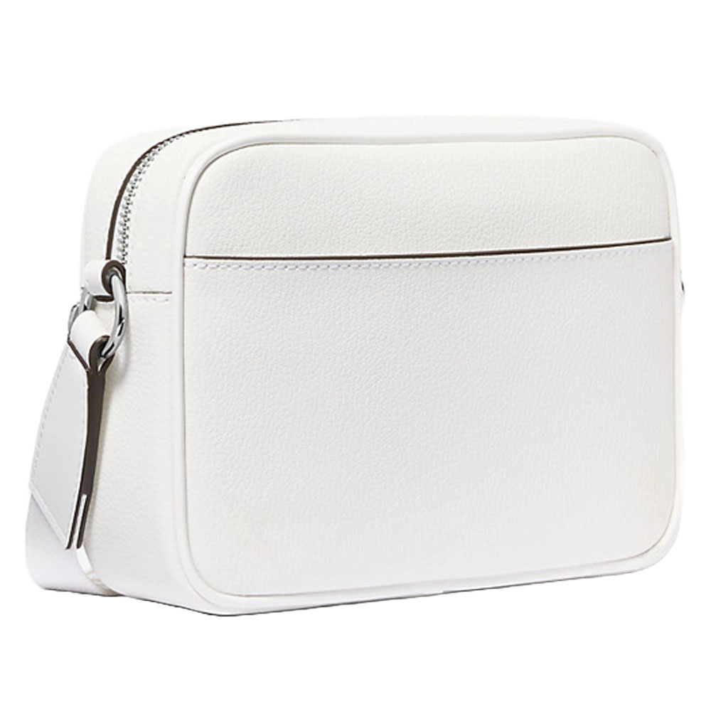 Michael Kors Jet Set Leather Medium Crossbody Bag With Case For Apple Airpods Pro Optic White # 35S5STTC2L