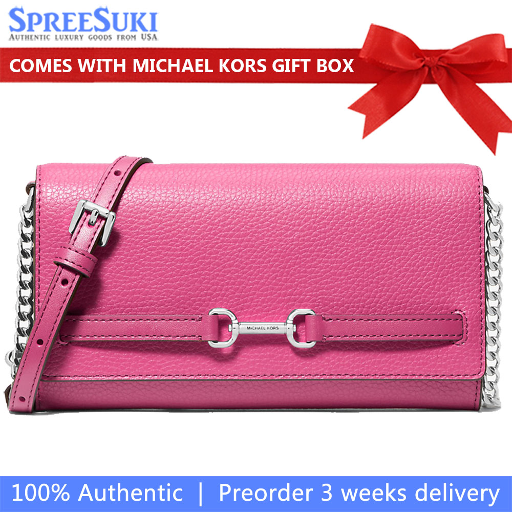 Michael Kors Carson Large Pebbled Leather Convertible Crossbody Bag Dragonfruit # 35S5S2ZC7L