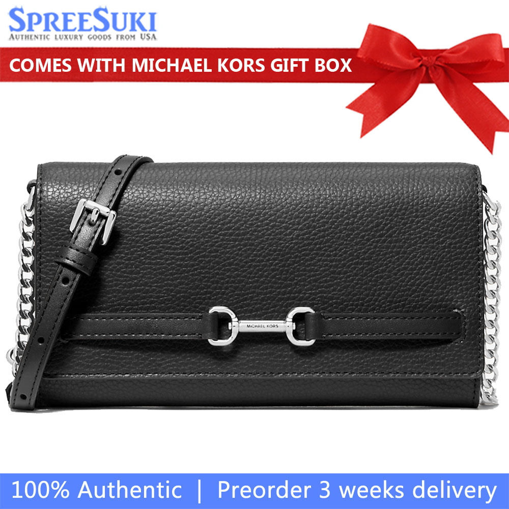 Michael Kors Carson Large Pebbled Leather Convertible Crossbody Bag Black # 35S5S2ZC7L