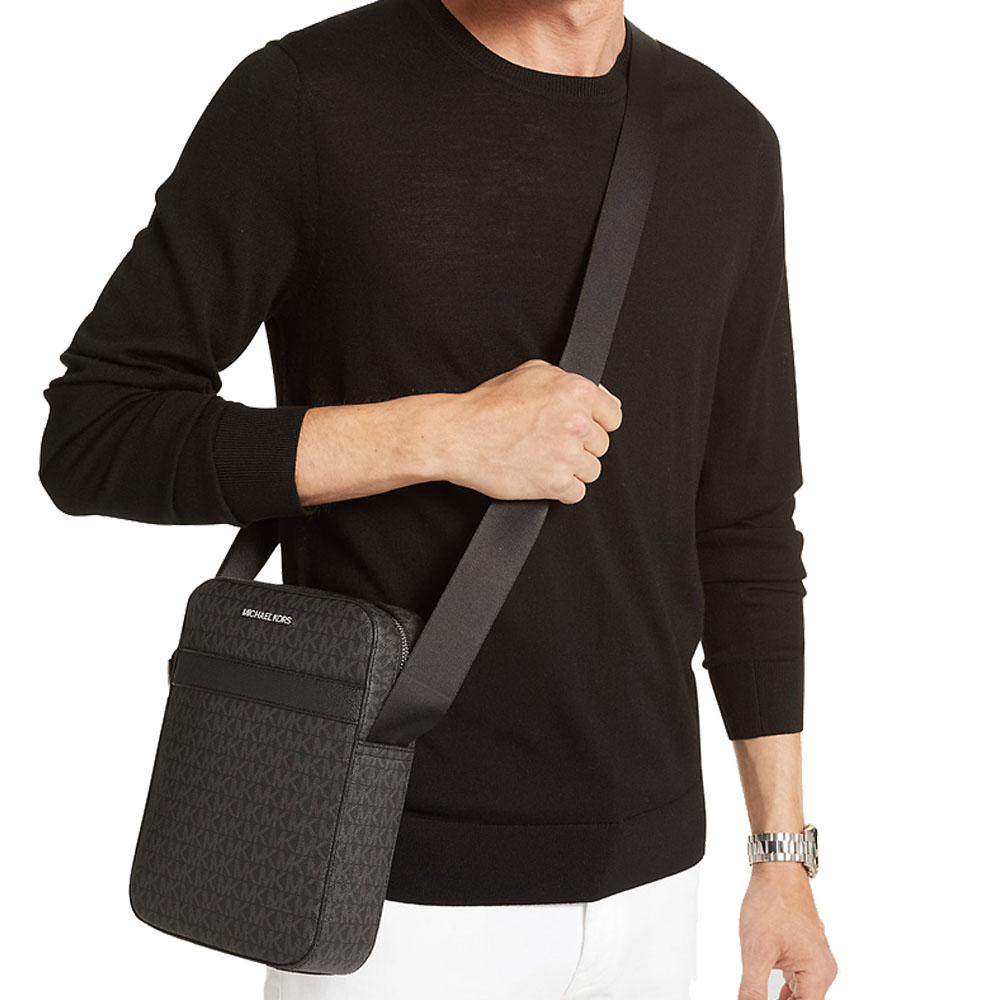 Michael Kors Cooper Signature Logo Flight Bag Black # 37F2LCOL6J