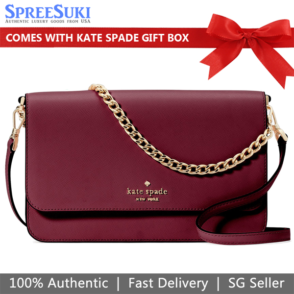 Kate Spade Madison Willow Medium Flap Convertible Crossbody Purse Crossbody Bag Sling Blackberry Preserves # KC430