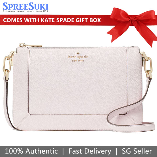 Kate Spade Lena Double Compartment Crossbody Shimmer Pink # KH430
