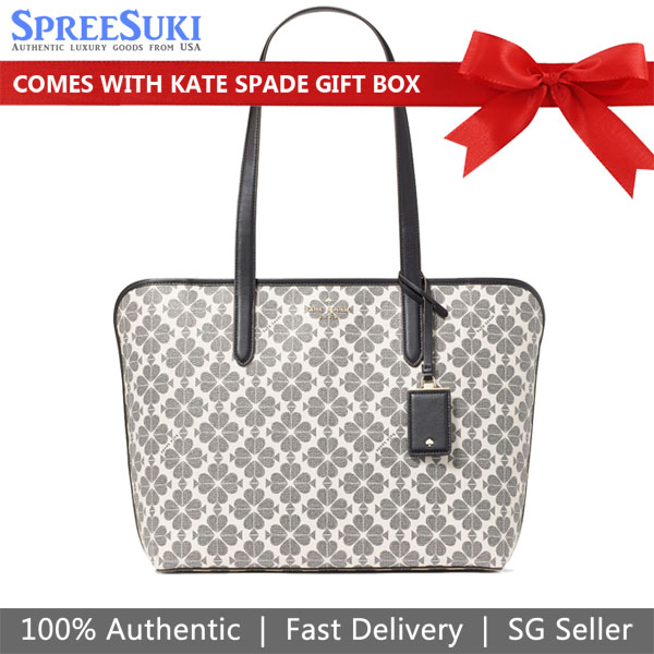 Kate Spade Spade Flower Tote Black Multi # KG086