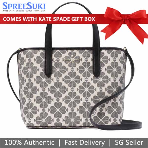 Kate Spade Crossbody Bag Sling Spade Flower Small Tote Black Multi # KH425