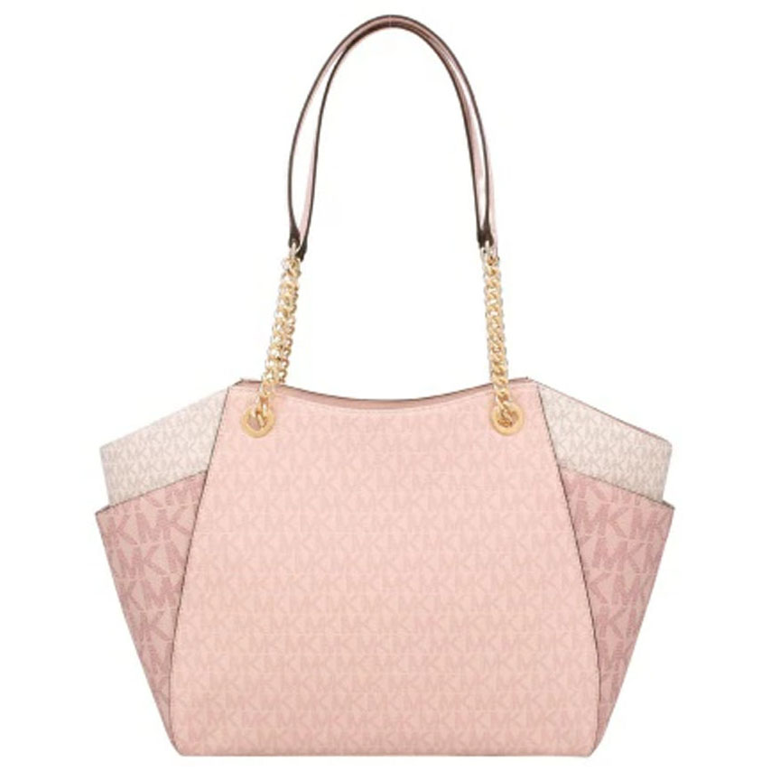 Michael Kors Jet Set Large Color-Block Signature Logo Tote Bag Pwd Blsh Mlt # 35S5GTVE3B