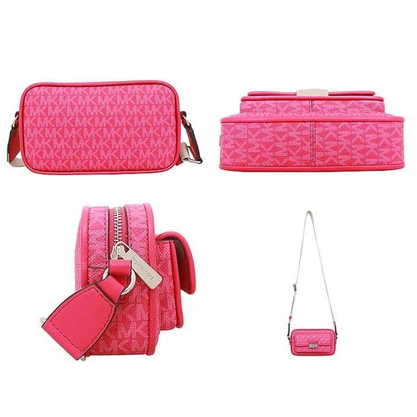 Michael Kors Bradshaw Extra-Small Signature Logo Camera Crossbody Bag Dragonfruit # 35R5S2BC0V