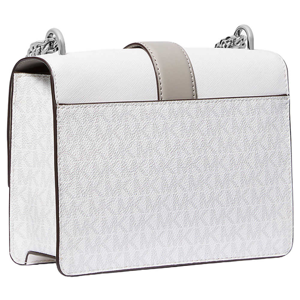 Michael Kors Greenwich Small Color-Block Signature Logo Crossbody Bag Optic White # 35S5SGRC5V