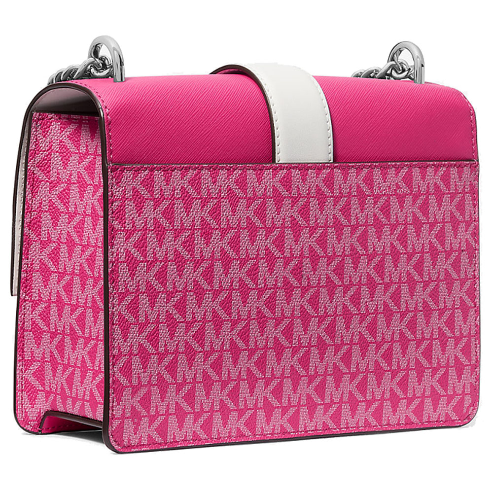 Michael Kors Greenwich Small Color-Block Signature Logo Crossbody Bag Dragonfruit # 35S5SGRC5V