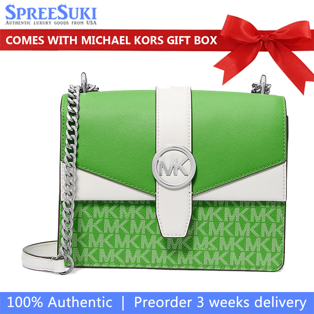 Michael Kors Greenwich Small Color-Block Signature Logo Crossbody Bag Jungle # 35S5SGRC5V