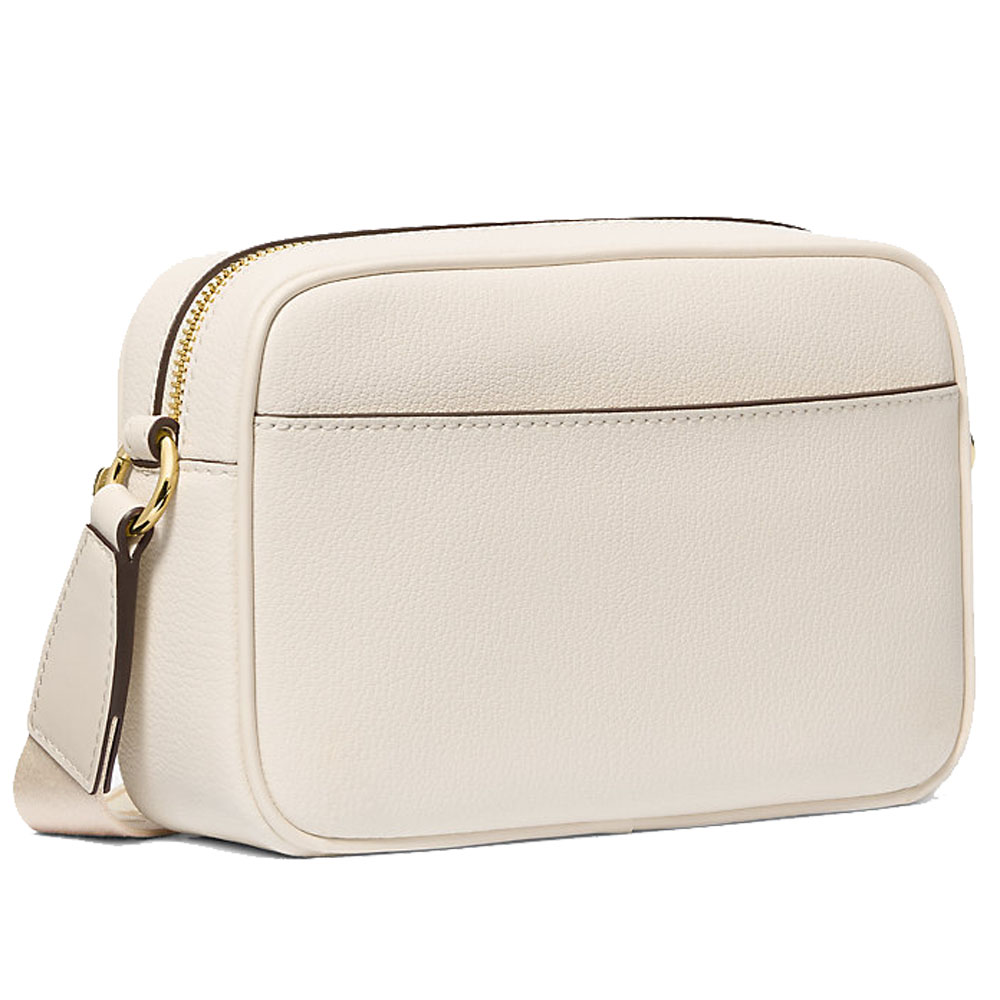 Michael Kors Jet Set Travenuel Medium Leather Messenger Bag Light Cream # 35S5GTTC2L