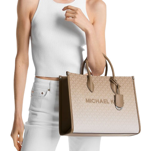 Michael Kors Mirella Medium Ombré Logo Tote Bag Husk # 35S4S7ZT2B