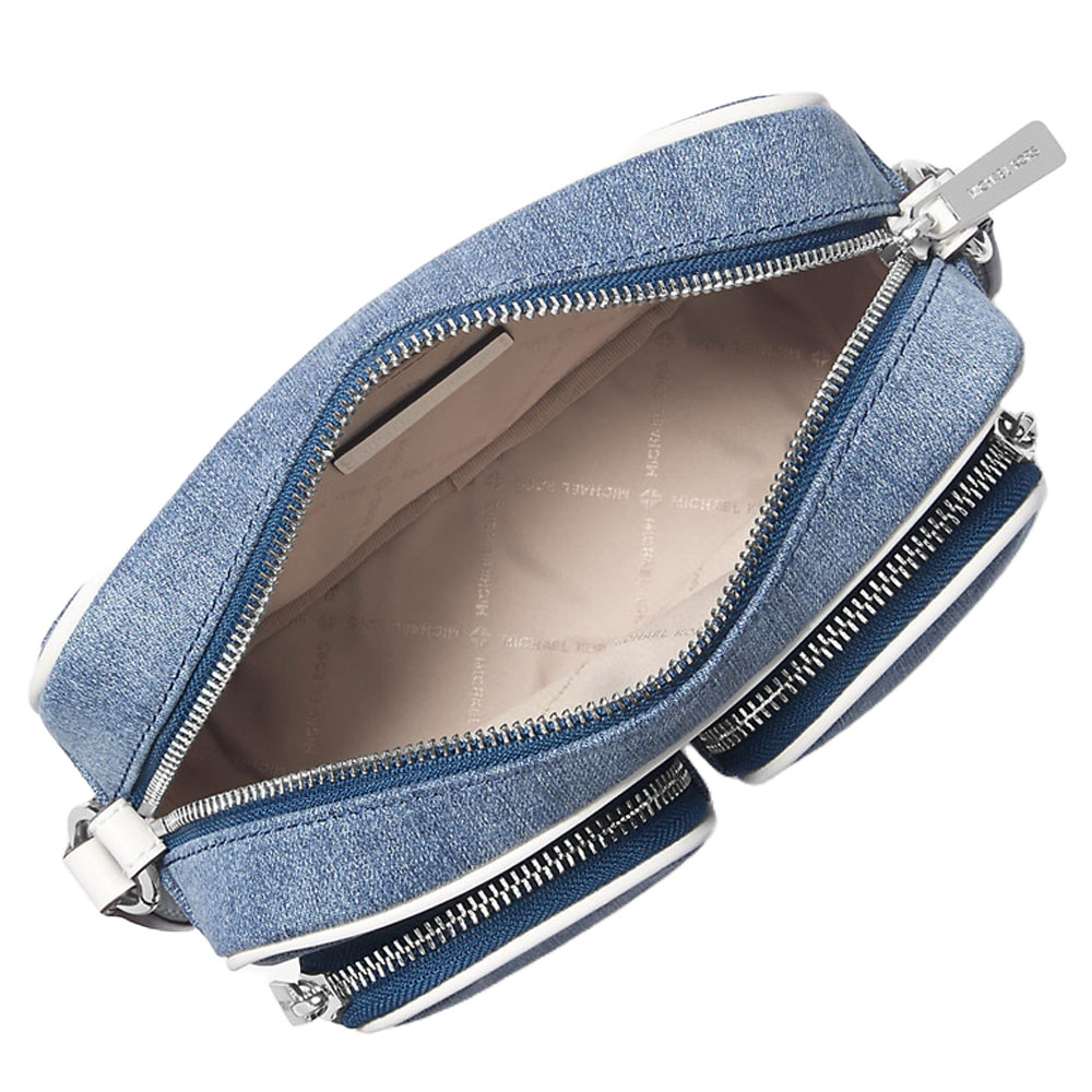 Michael Kors Jet Set Medium Denim Crossbody Bag With Case For Apple Airpods Pro Denim # 35R5STTC2C