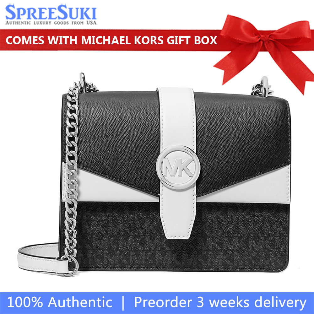 Michael Kors Greenwich Small Color-Block Signature Logo Crossbody Bag Black Combo # 35S5SGRC1B
