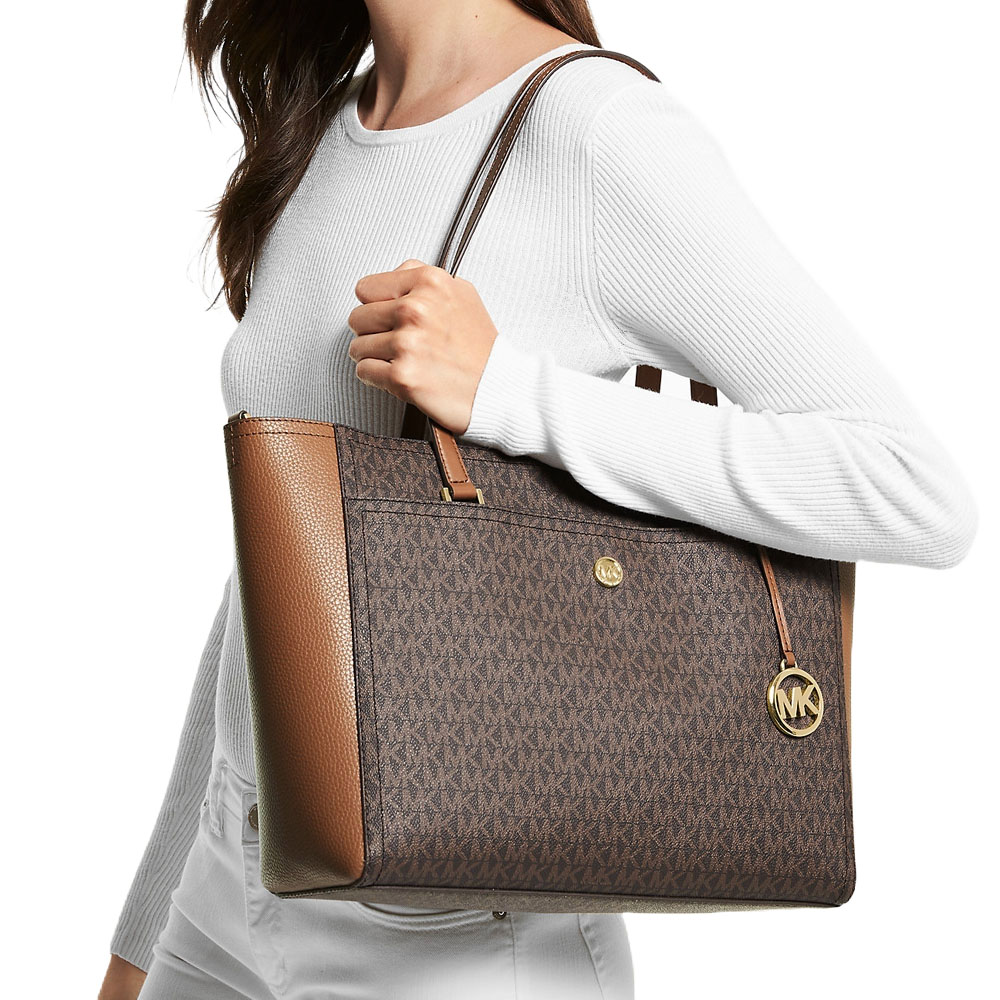 Michael Kors Maisie Large Logo 3-In-1 Tote Bag Brown # 35T1G5MT7B
