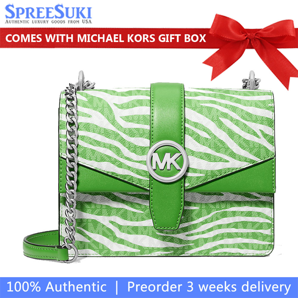 Michael Kors Greenwich Small Animal Print Logo Crossbody Bag Jungle # 35S5SGRC1V