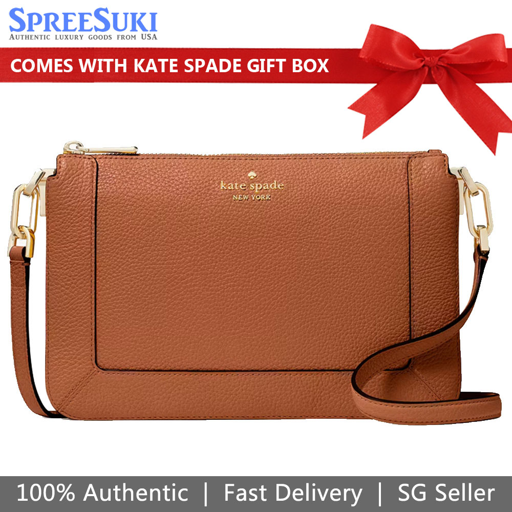 Kate Spade Lena Double Compartment Crossbody Warm Gingerbread # KH430