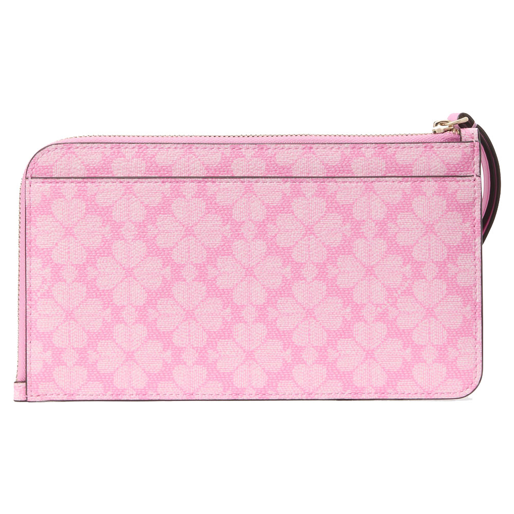 Kate Spade Lucy Spade Flower Pvc Medium L-Zip Wristlet Rose Smoke # KG487