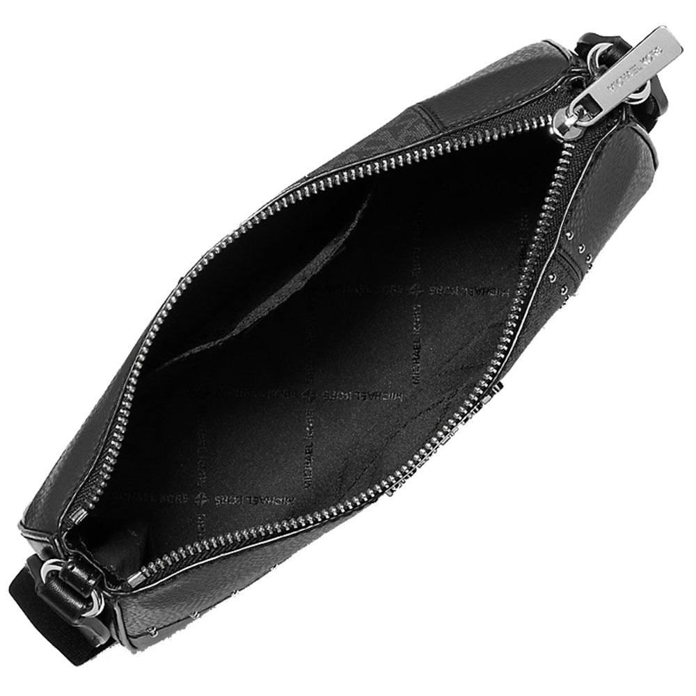 Michael Kors Jet Set Travenuel Small Metallic Patchwork And Signature Logo Crossbody Bag Black # 35R5STVC1Y