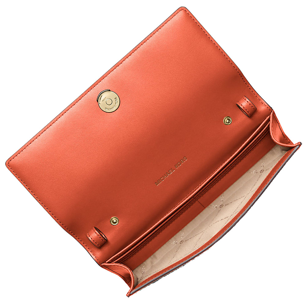 Michael Kors Carson Large Pebbled Leather Convertible Crossbody Bag Red Clay # 35S5G2ZC7L