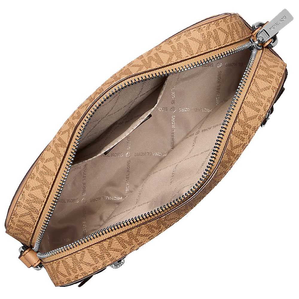 Michael Kors Jet Set Large Signature Logo Crossbody Bag Peanut # 35R5STTC9B