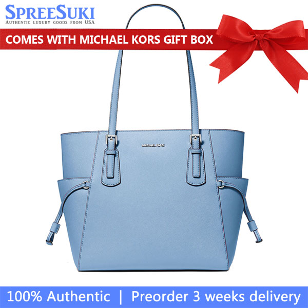 Michael Kors Voyager Large Saffiano Leather Tote Bag Light Sky # 35S5SV6T7L