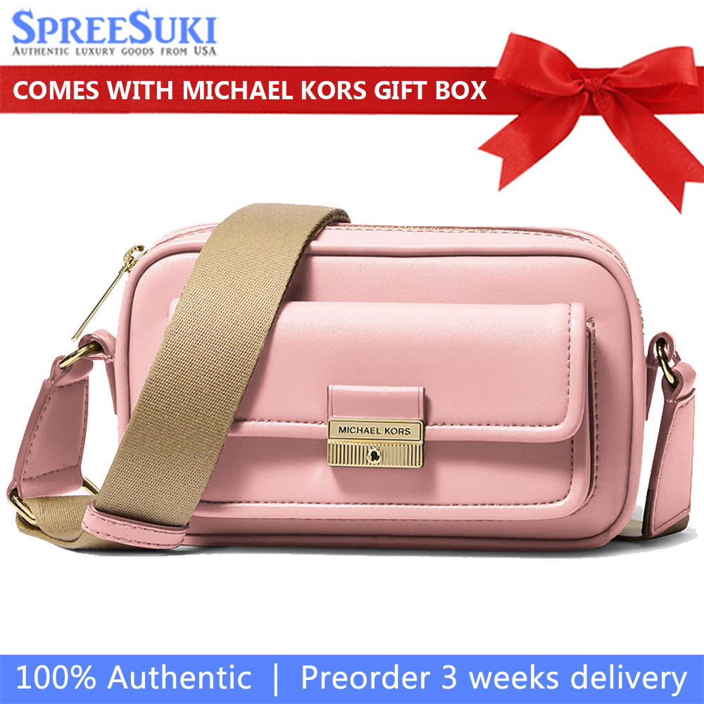 Michael Kors Bradshaw Extra-Small Leather Camera Crossbody Bag Powder Blush # 35R5G2BC0L