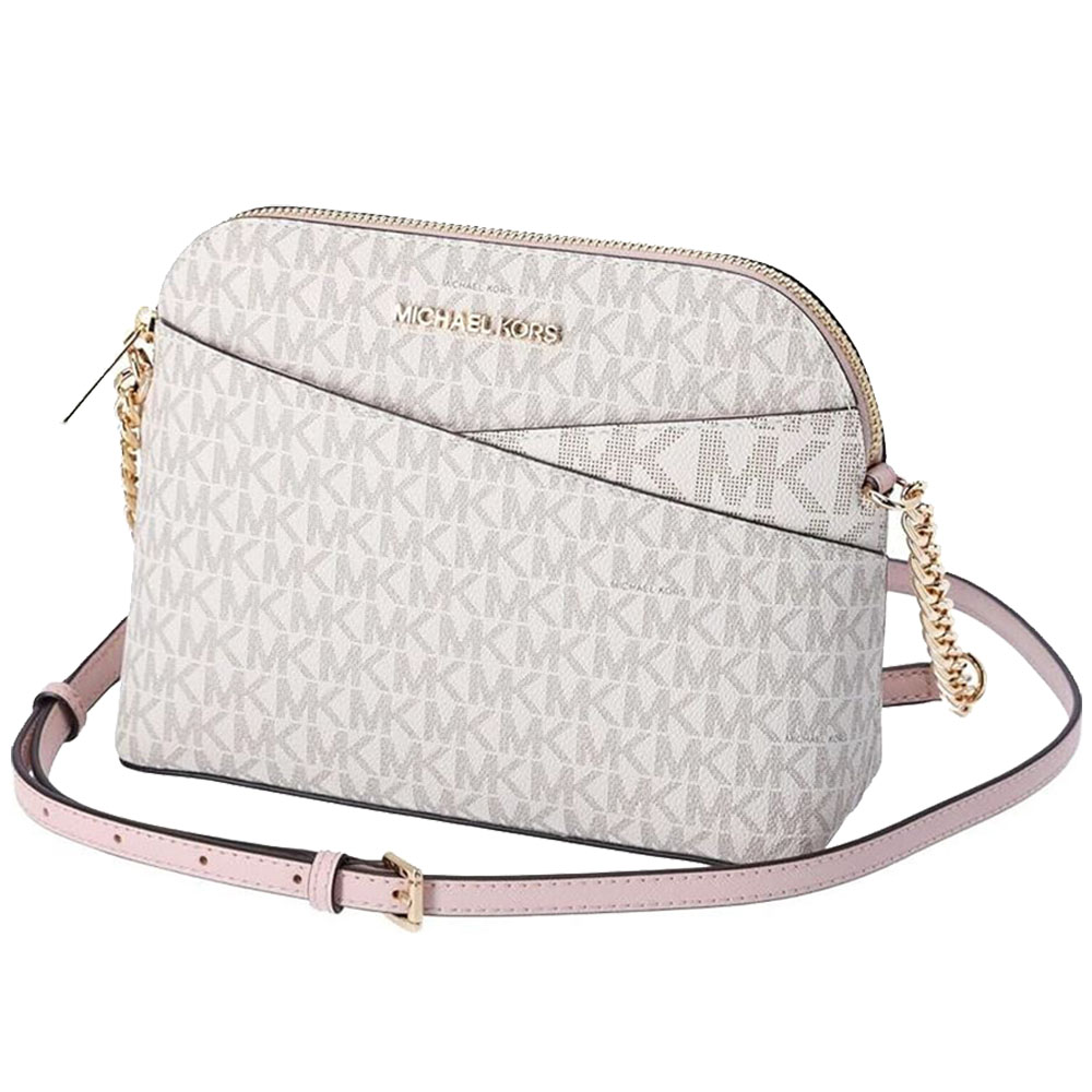 Michael Kors Crossbody Bag Signature Medium Dome Crossbody Powder Blush Multi # 35F1GTVC6B