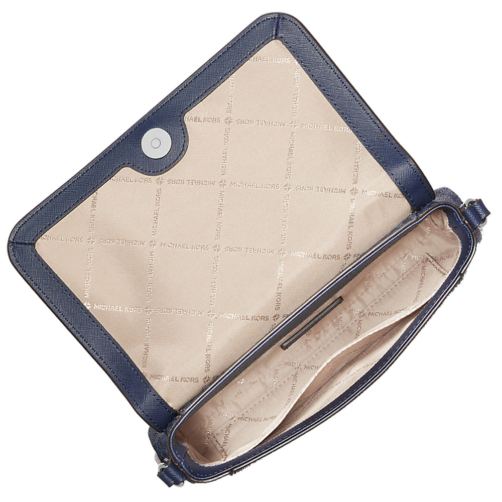 Michael Kors Medium Signature Logo Convertible Crossbody Bag Navy # 35R4STTC6B