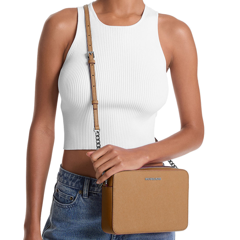 Michael Kors Crossbody Bag Jet Set Large Crossbody Peanut # 35F8STTC9L