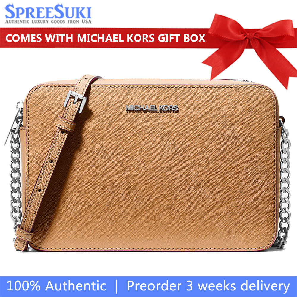 Michael Kors Crossbody Bag Jet Set Large Crossbody Peanut # 35F8STTC9L