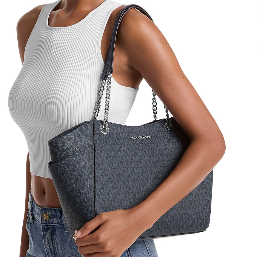 Michael Kors Jet Set Travel Large Chain Shoulder Tote Admiral # 35S4STVT3B