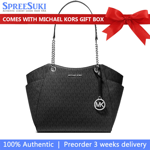 Michael Kors Jet Set Travel Large Chain Shoulder Tote Black # 35S4STVT3B