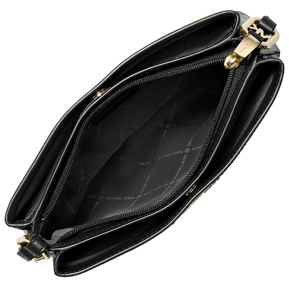 Michael Kors Trisha Medium Pebbled Leather Crossbody Bag Black # 35H1G9TC8L