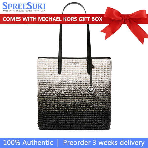 Michael Kors The Michael Large Ombré Straw Tote Bag Black # 35S5S01T3W