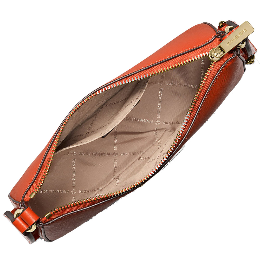 Michael Kors Jet Set Saffiano Leather Crossbody Bag With Case For Apple Airpods Pro Red Clay # 35S3GTVC5T