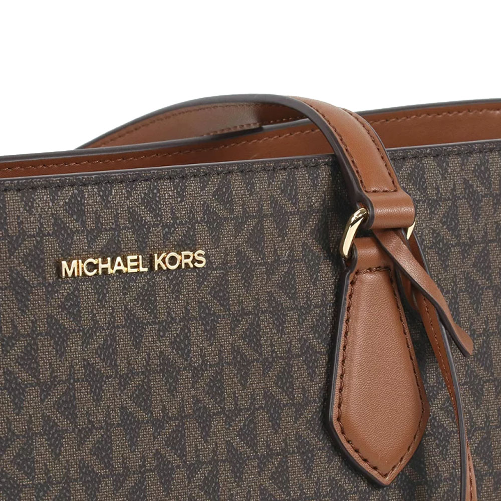 Michael Kors Sheila Large Signature Logo Tote Bag Brown # 35S4G6HT9B