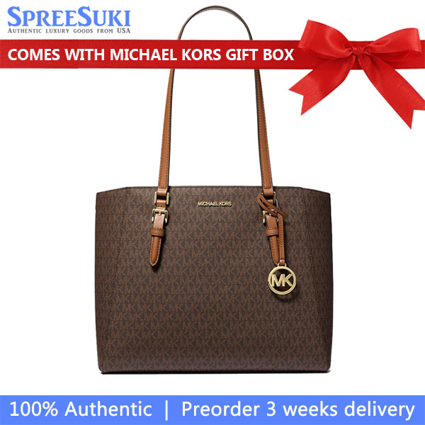 Michael Kors Charlotte Large 3-In-1 Signature Logo Tote Bag Brown # 35F3GCFT9T