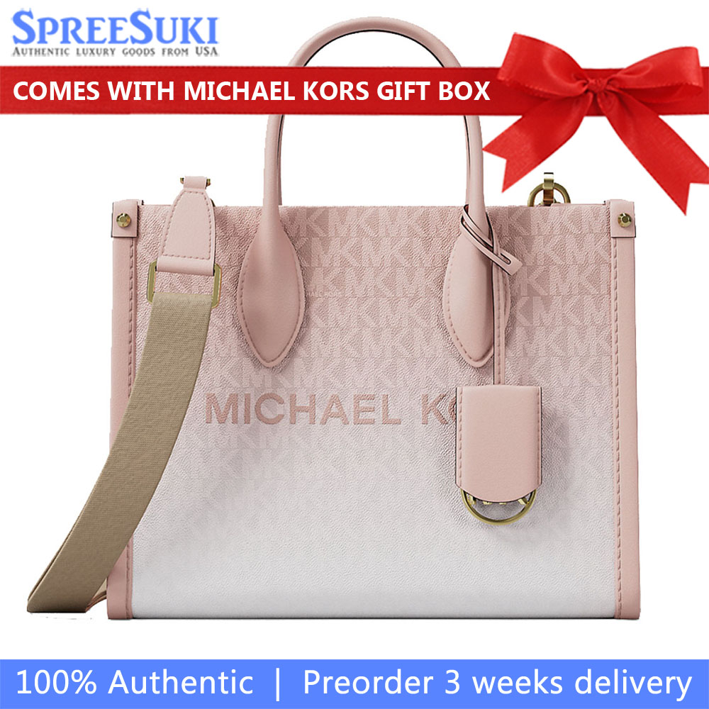 Michael Kors Mirella Small Ombré Signature Logo Crossbody Bag Powder Blush # 35S5G7ZT5V