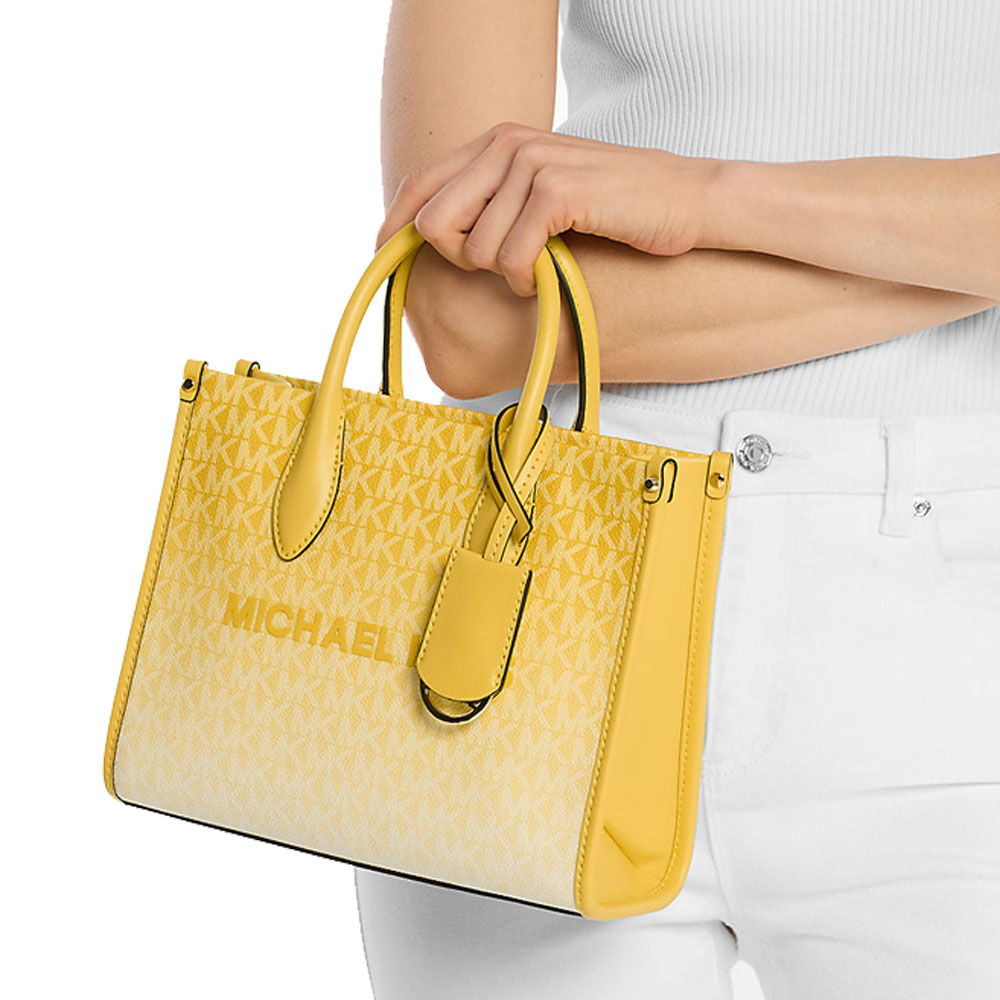 Michael Kors Mirella Small Ombré Signature Logo Crossbody Bag Daisy Yellow # 35S5G7ZT5V