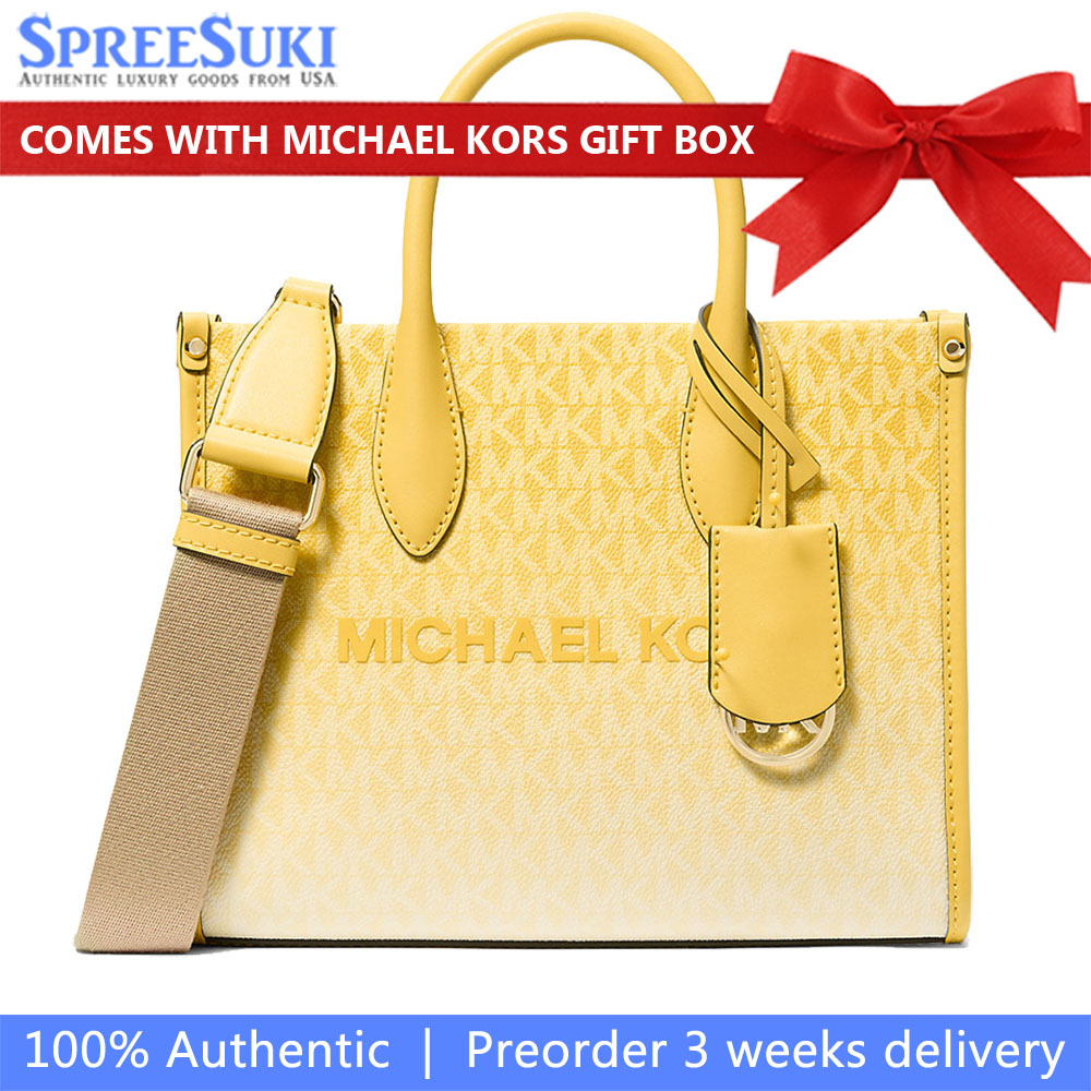 Michael Kors Mirella Small Ombré Signature Logo Crossbody Bag Daisy Yellow # 35S5G7ZT5V