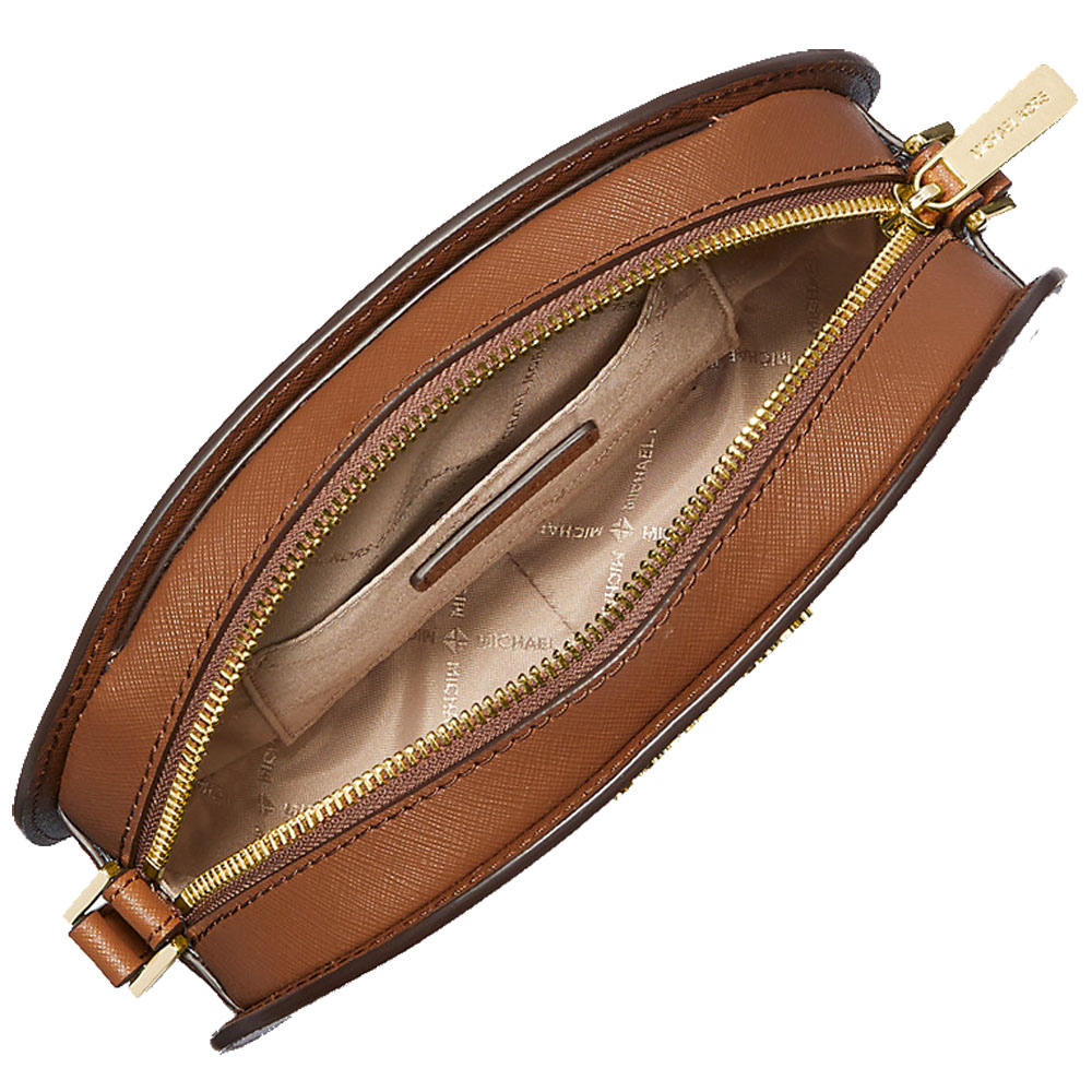 Michael Kors Jet Set Travenuel Medium Saffiano Leather Crossbody Bag Luggage # 35T1GTVC6L