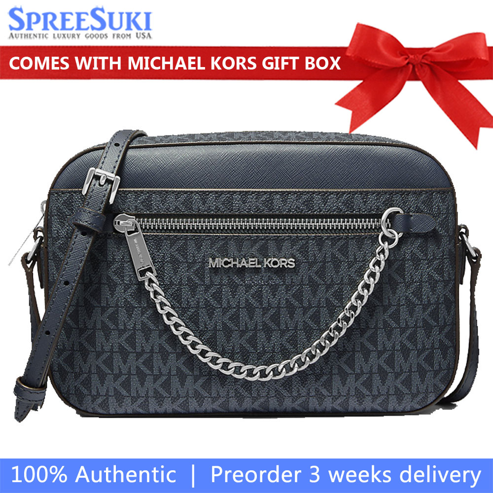 Michael Kors Jet Set Large Logo Crossbody Bag Admiral # 35S1STTC9B