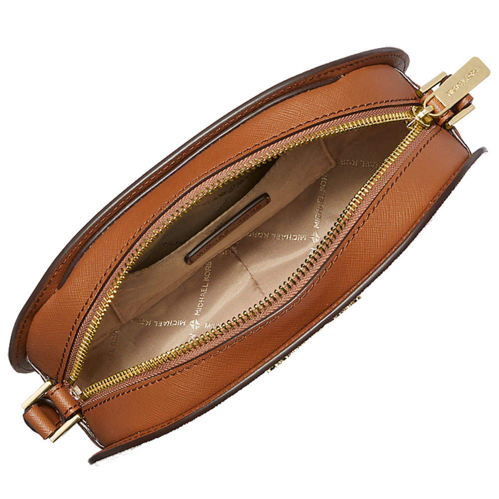 Michael Kors Jet Set Travenuel Medium Signature Logo Crossbody Bag Brown # 35S1GTVC6B